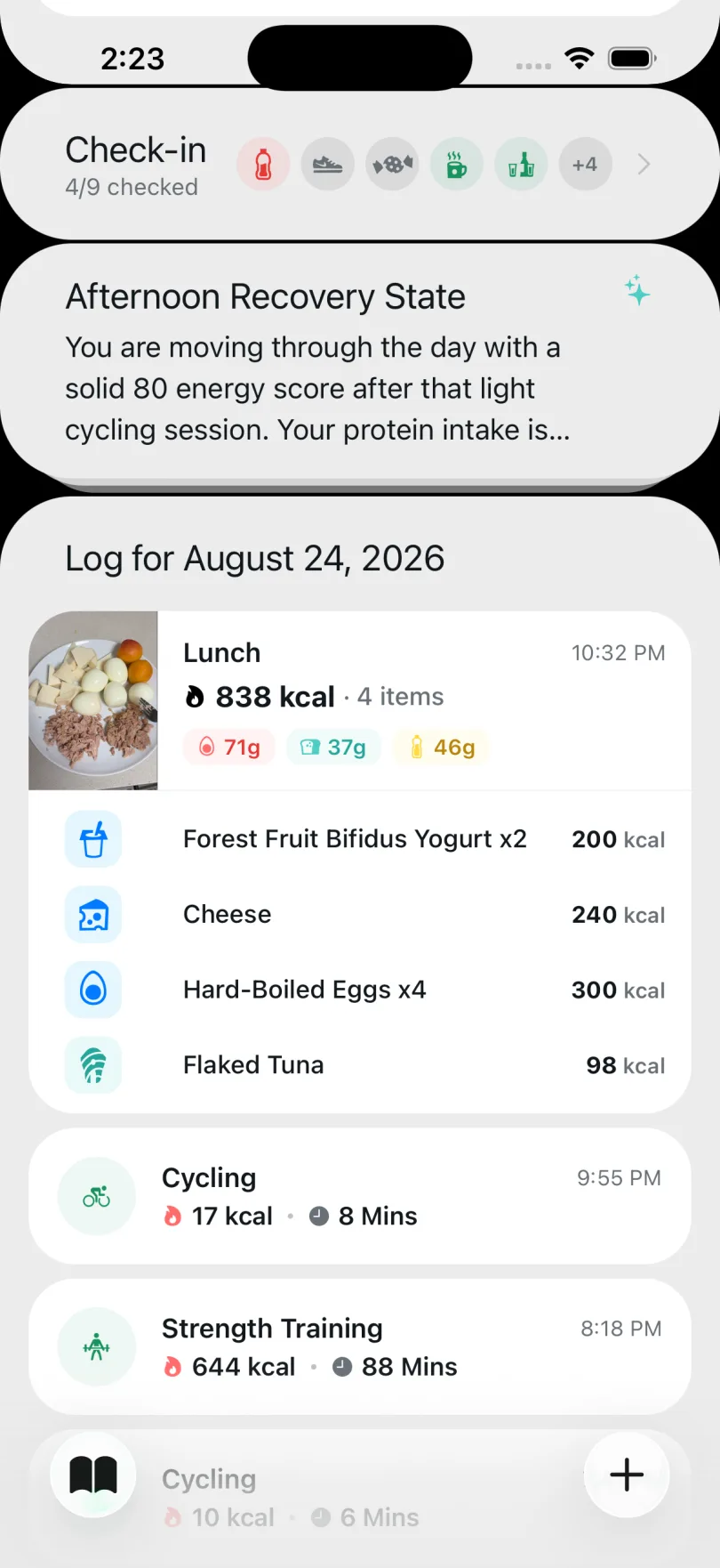 The whole day in one log